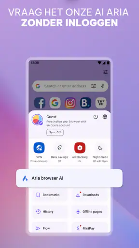 Opera-browser met VPN screenshot 5