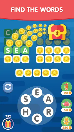 Word Search Sea: Woordspel screenshot 1