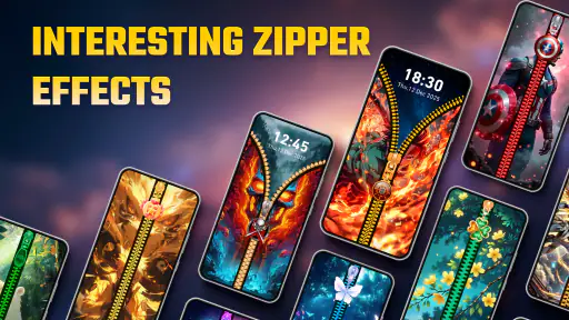 Zipper Lock Screen, Wallpapers screenshot 2