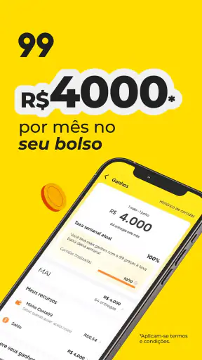 99 Motorista e Entregador screenshot 1
