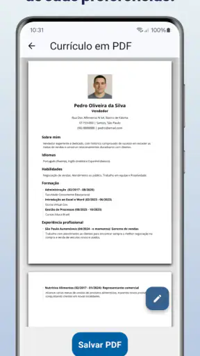 Criar Currículo em PDF screenshot 4