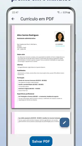 Criar Currículo em PDF screenshot 5