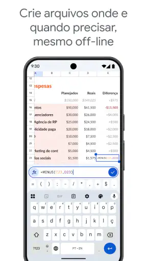 Google Planilhas screenshot 2