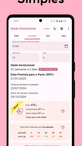Idade Gestacional (do bebê) screenshot 2
