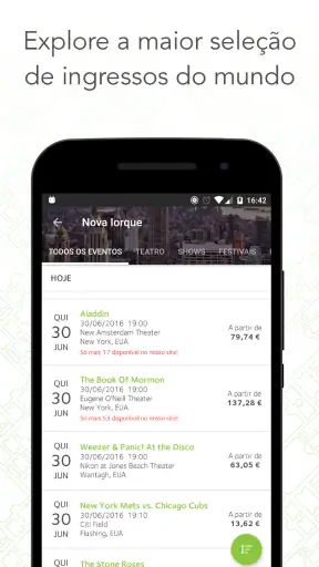 Ingressos viagogo screenshot 2