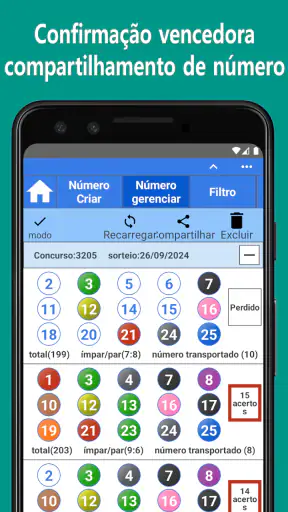 Lotofácil (Gerador de números) screenshot 3