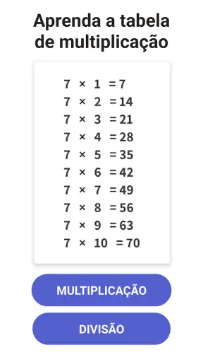 Tabuada: Matematica atividade screenshot 2