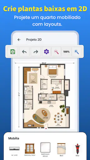 Planta baixa de casa em 3D screenshot 12