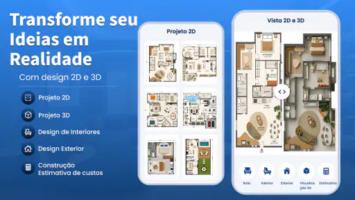 Planta baixa de casa em 3D screenshot 2