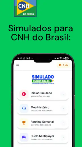 Simulado CNH do Brasil 2026 screenshot 1
