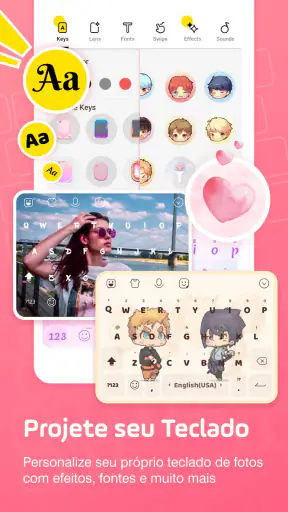 Teclado Emoji Facemoji & Fonts screenshot 1
